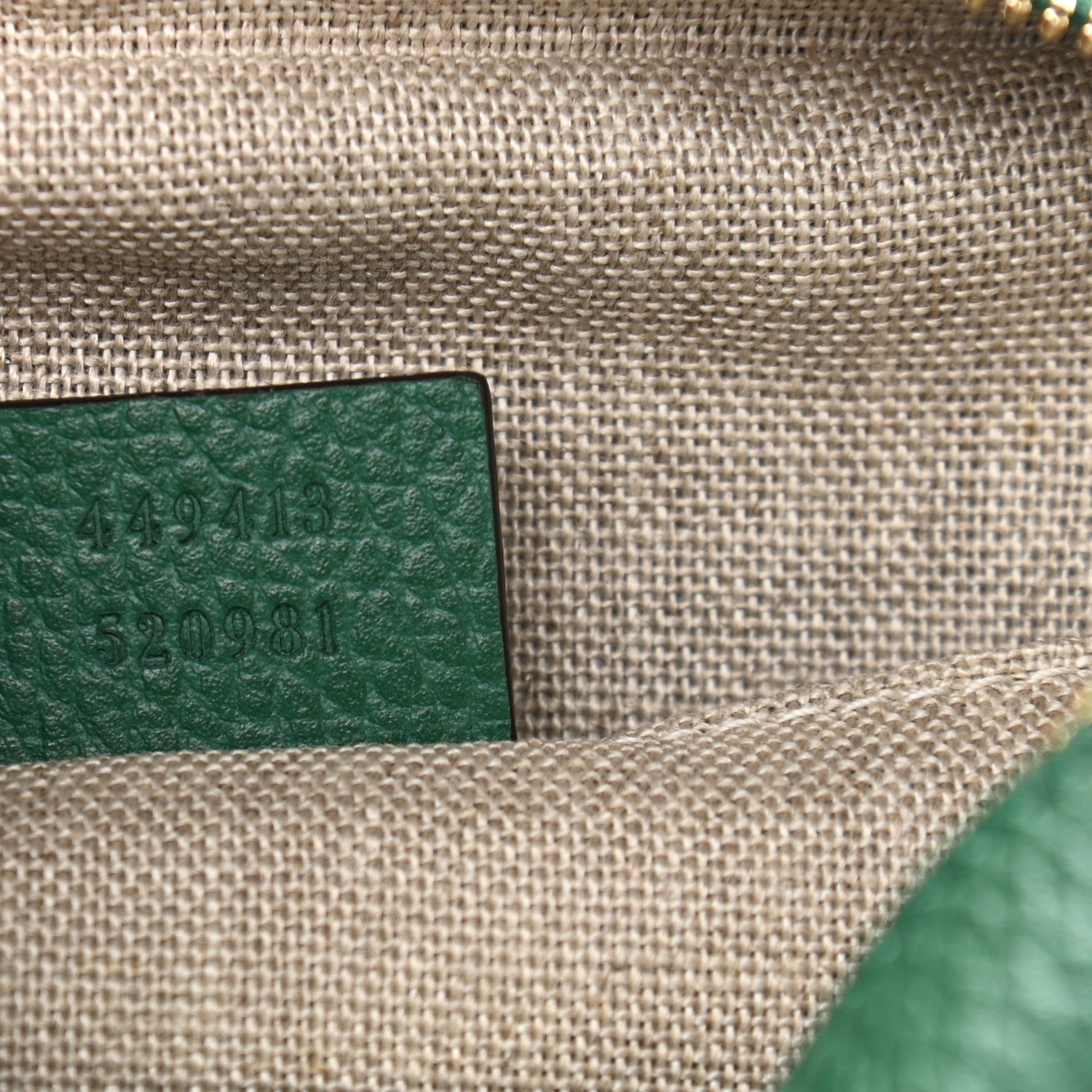Gucci Monogram Dollar Calfskin Mini Bree Messenger Bag Beige Ebony Emerald 7 of 10