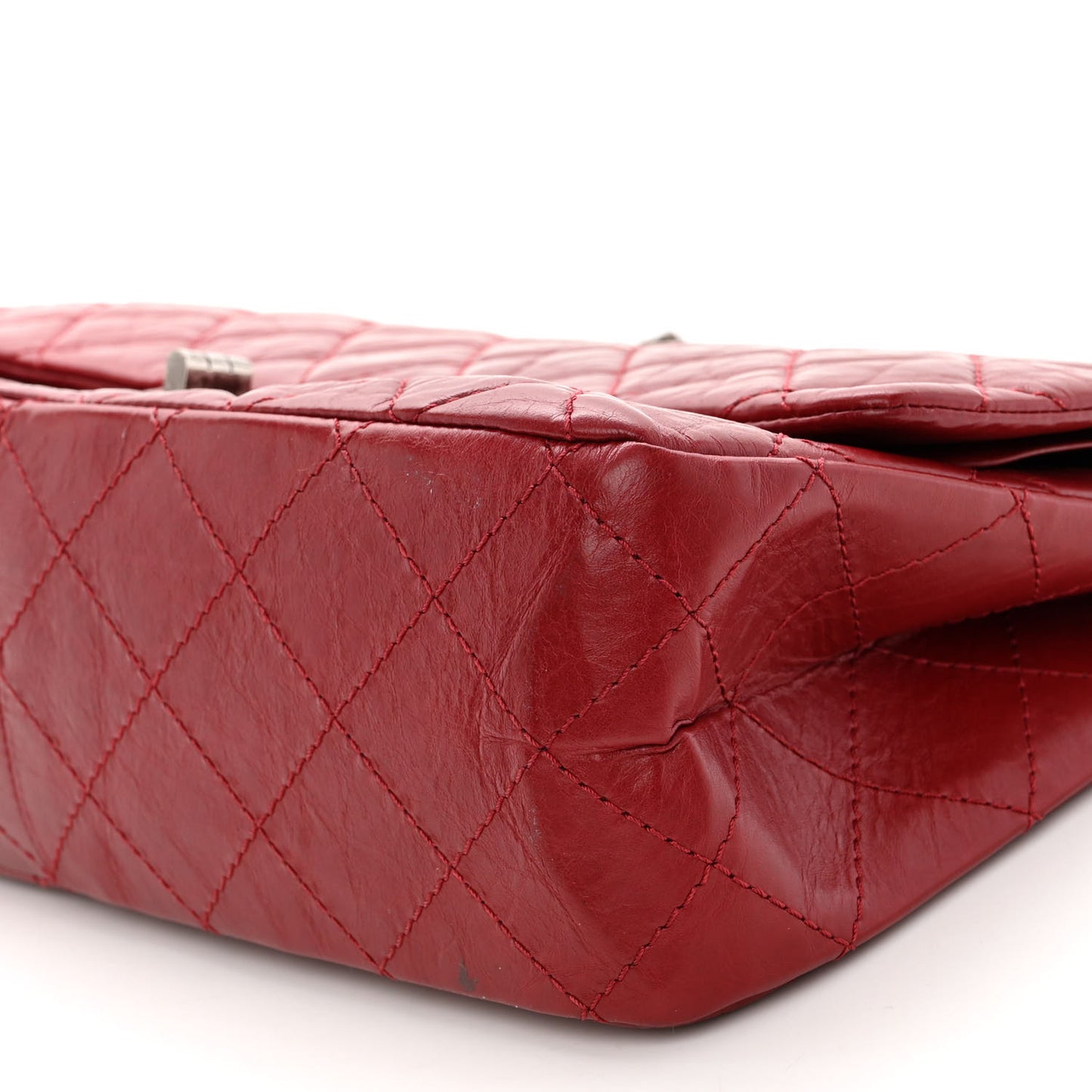 Aged Calfskin Quilted 2.55 Reissue 227 Flap Red