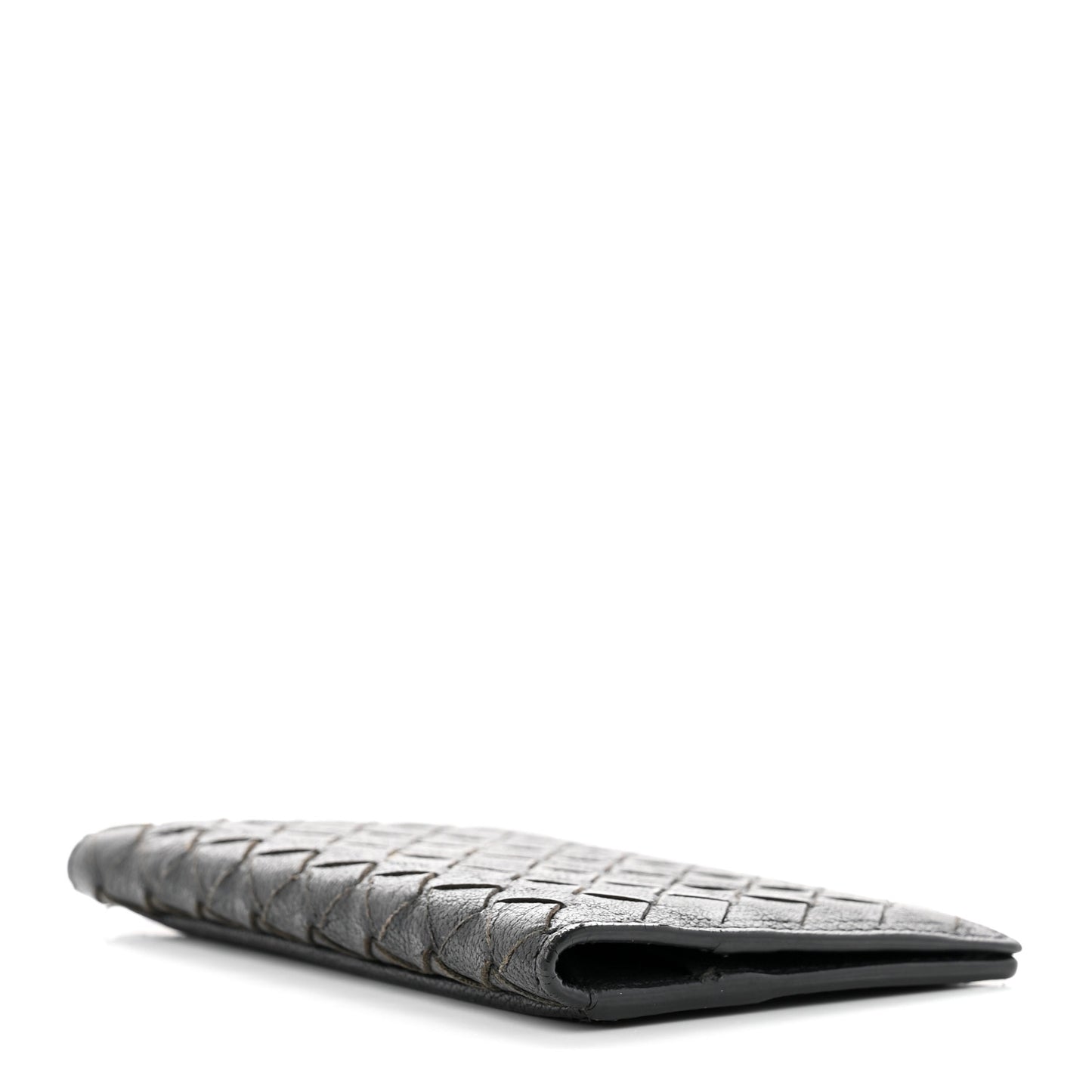 Nappa Intrecciato Bi-Fold Card Holder ID Wallet Black