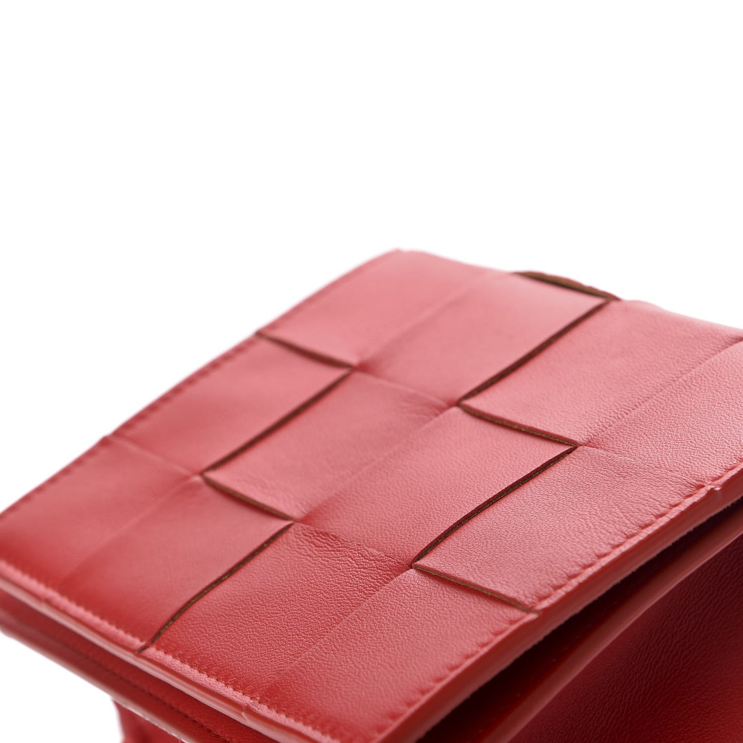 Lambskin Maxi Intrecciato Mini Cassette Crossbody Bag Bright Red