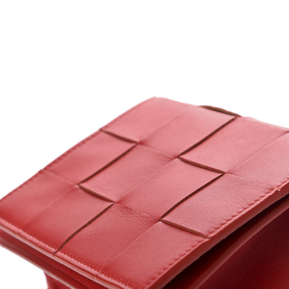 Bottega Veneta Lambskin Maxi Intrecciato Mini Cassette Crossbody Bag Bright Red 9 of 9