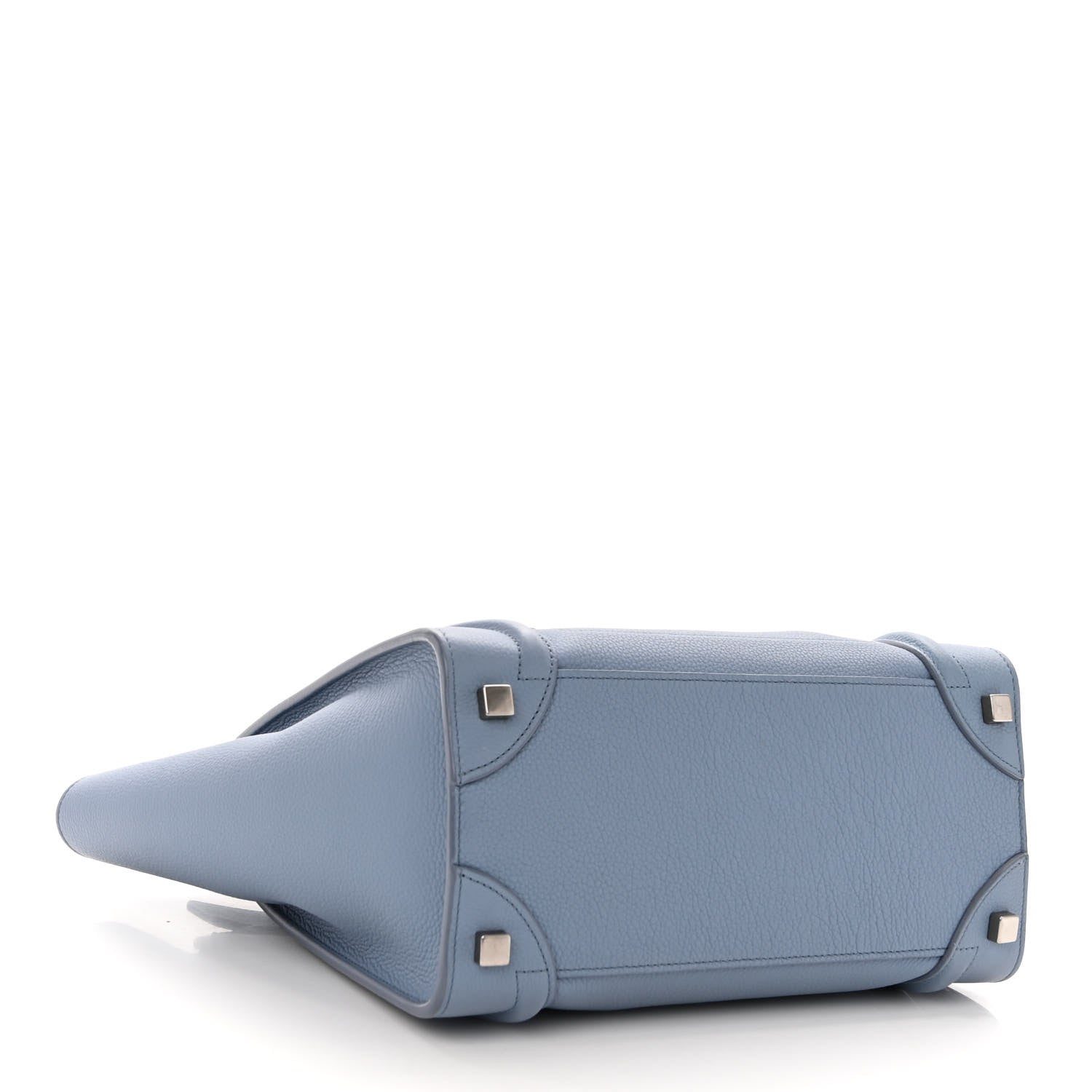 Celine Drummed Calfskin Micro Luggage Medium Blue 4 of 10
