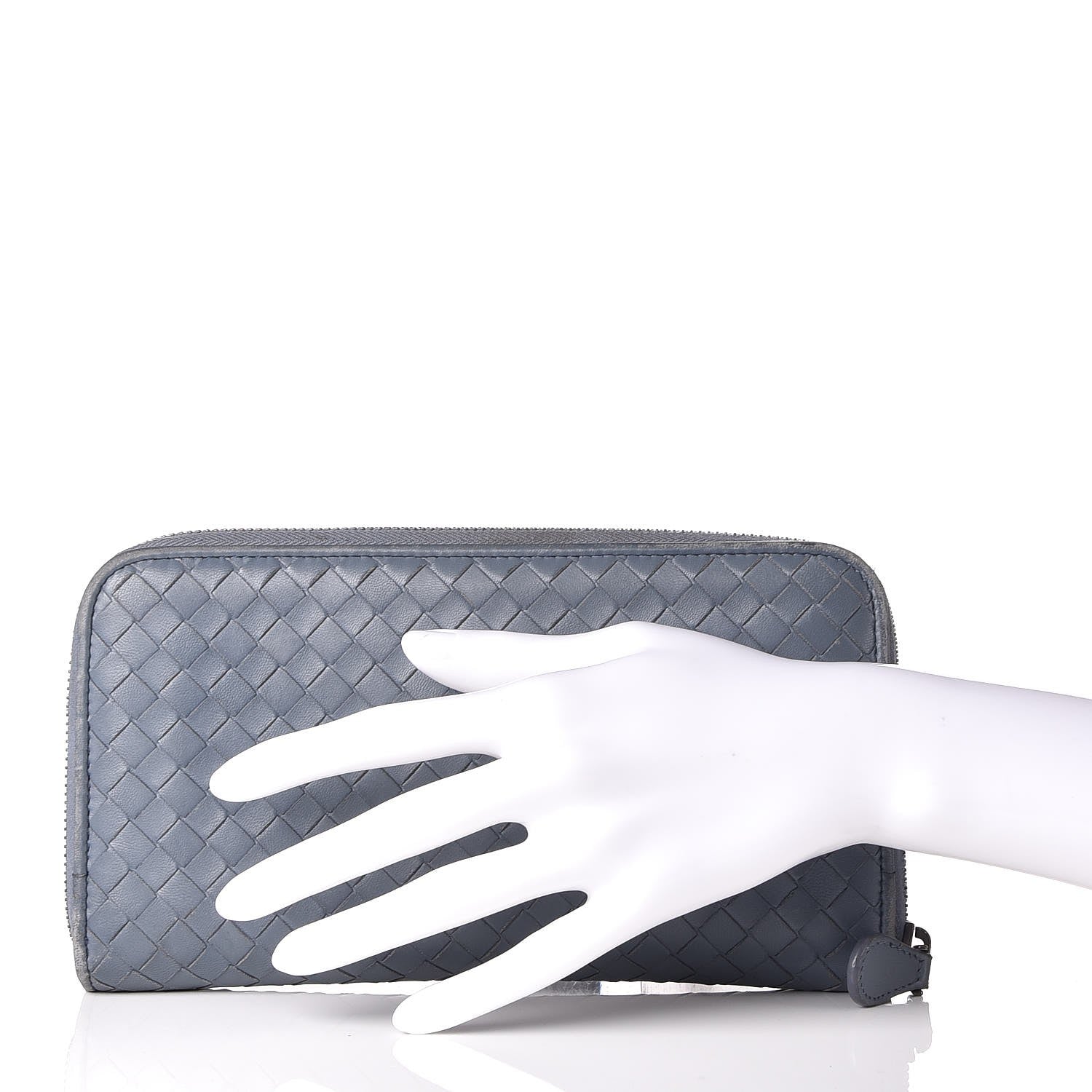 Bottega Veneta Nappa Intrecciato Zip Around Wallet Krim 2 of 15