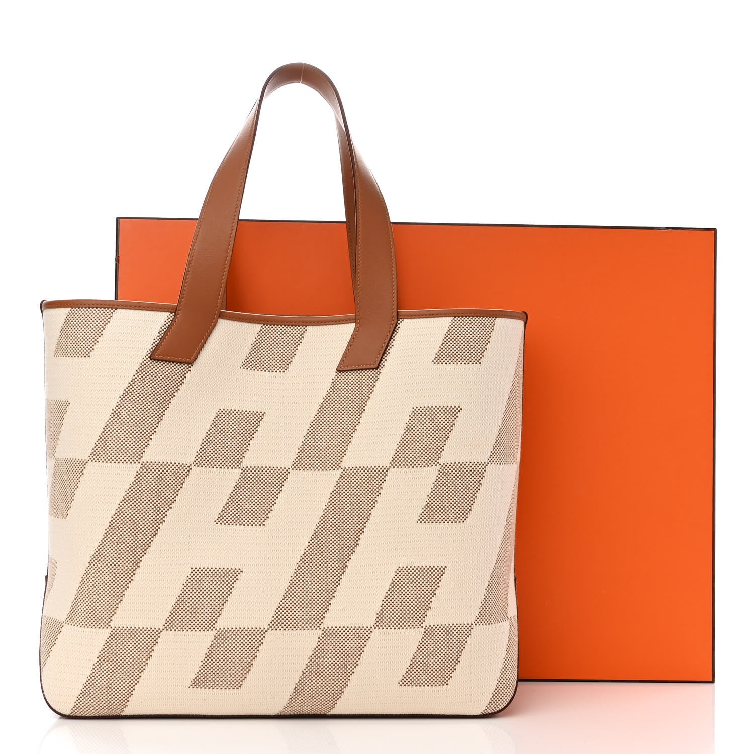 Hermes Swift H Canvas Cabas H En Biais 40 Ecru Naturel Gold 12 of 12