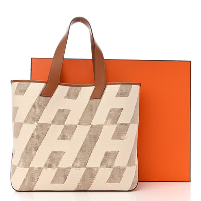 Hermes Swift H Canvas Cabas H En Biais 40 Ecru Naturel Gold 12 of 12