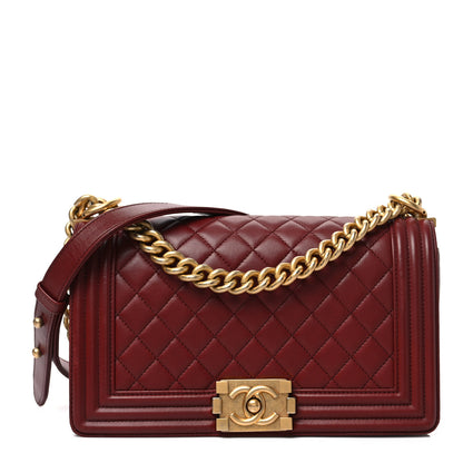 Chanel Lambskin Quilted Medium Boy Flap Burgundy 1 of 7