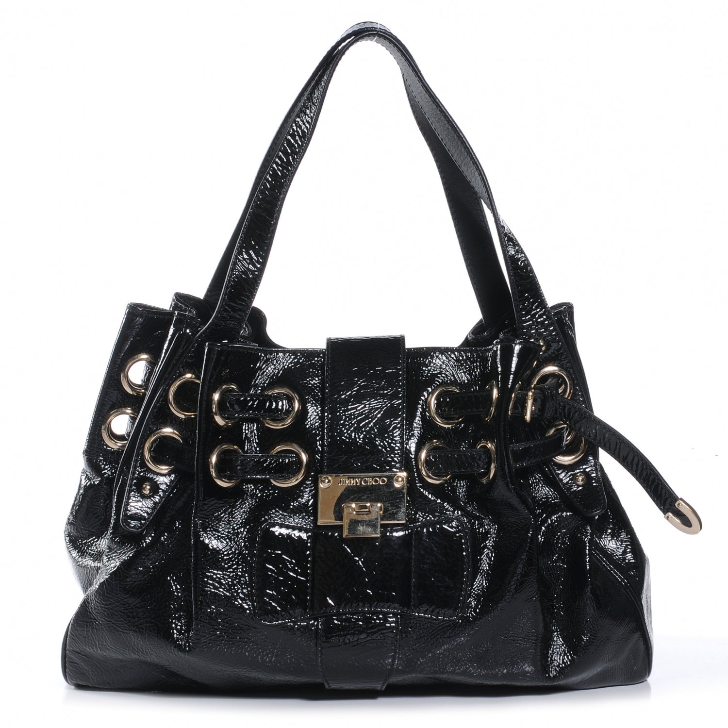 Jimmy Choo Crushed Patent Leather Ramona Tote Black 1 of 6