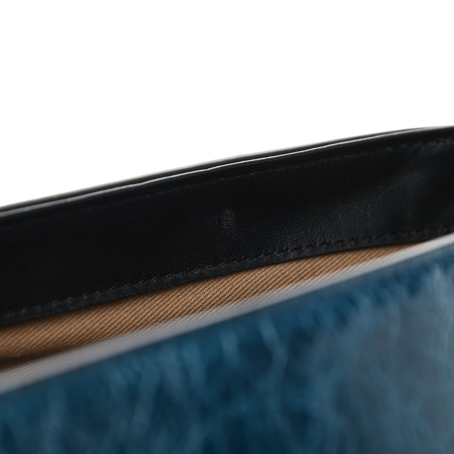Givenchy Creased Patent Calfskin Medium ID Flap Oil Blue 5 of 7