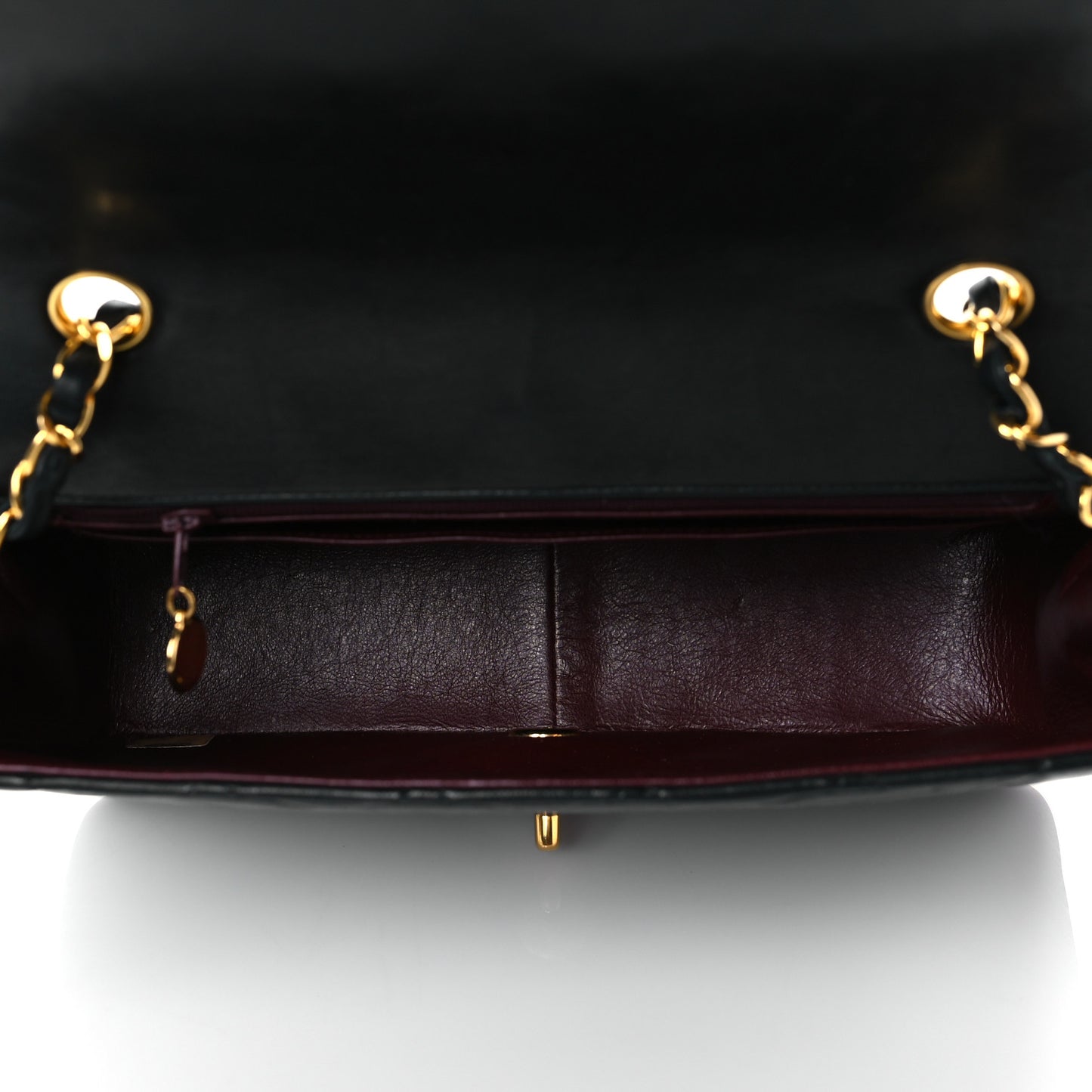 Lambskin Quilted Medium Single Flap Black