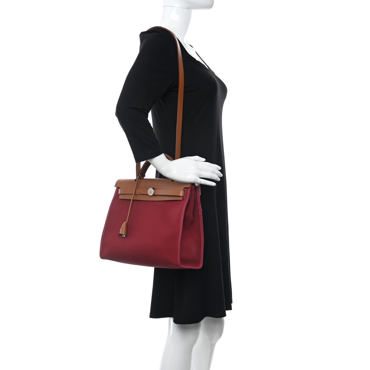 Hermes Vache Hunter Toile Herbag Zip 31 PM Rubis 3 of 11
