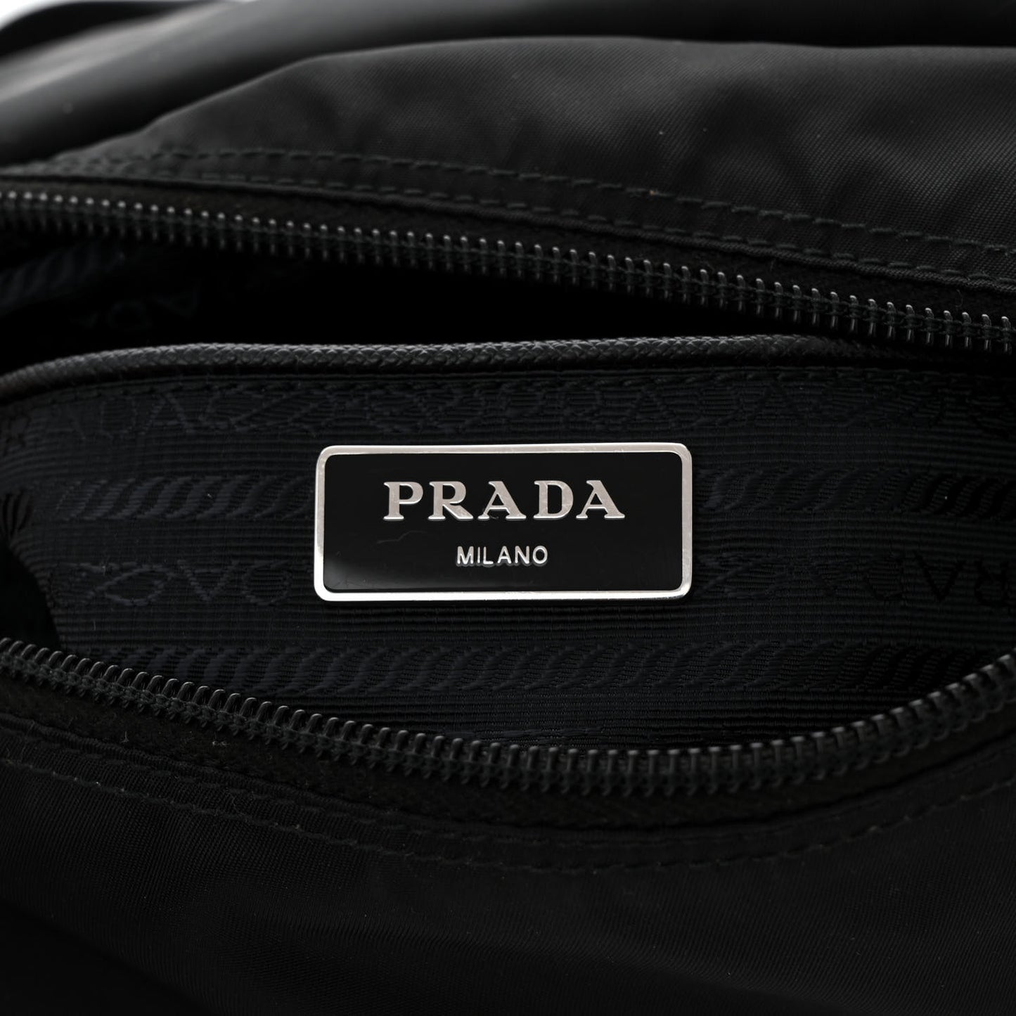 Nylon Vela Saffiano Single Buckle Messenger Shoulder Bag Black