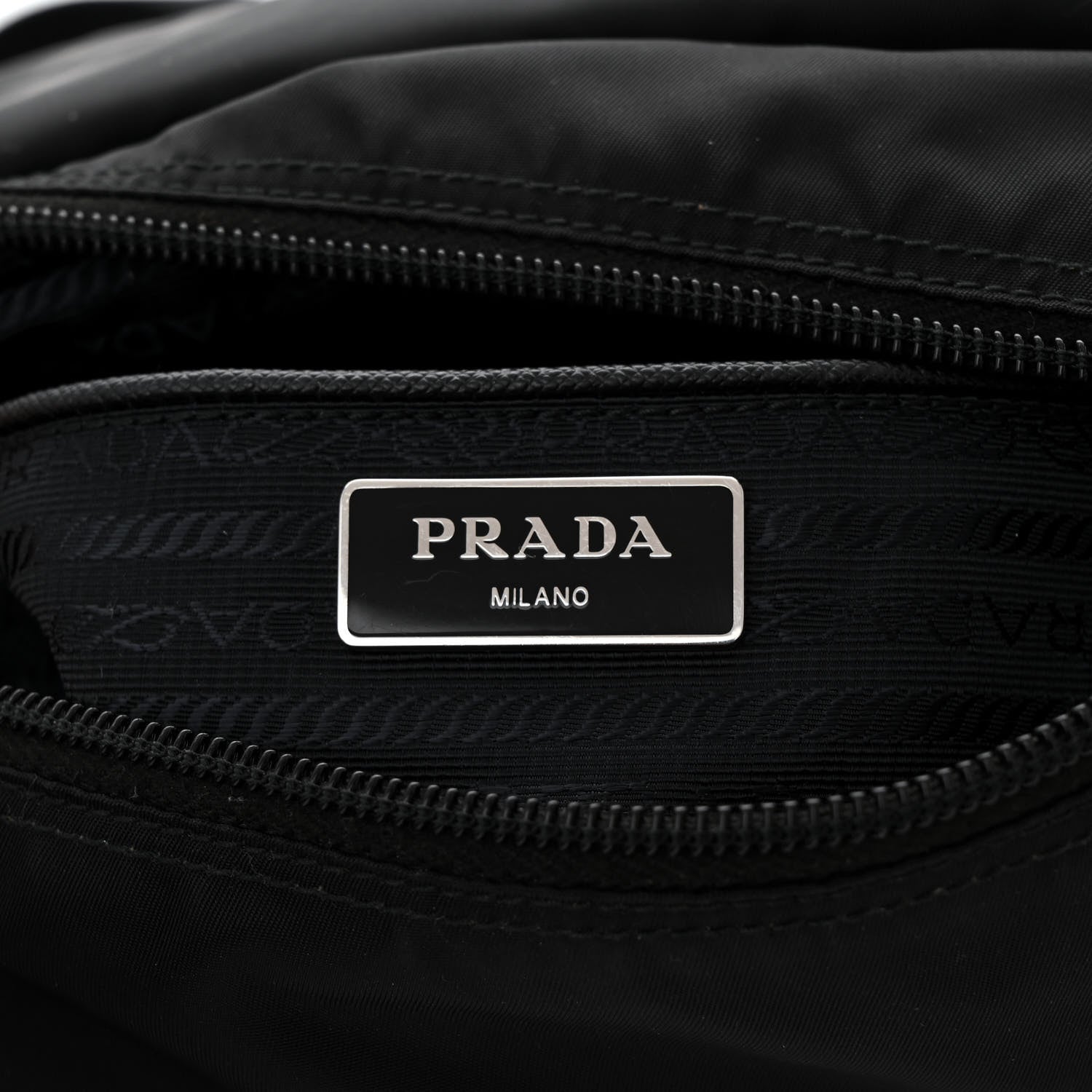 Prada Nylon Vela Saffiano Single Buckle Messenger Shoulder Bag Black 6 of 10