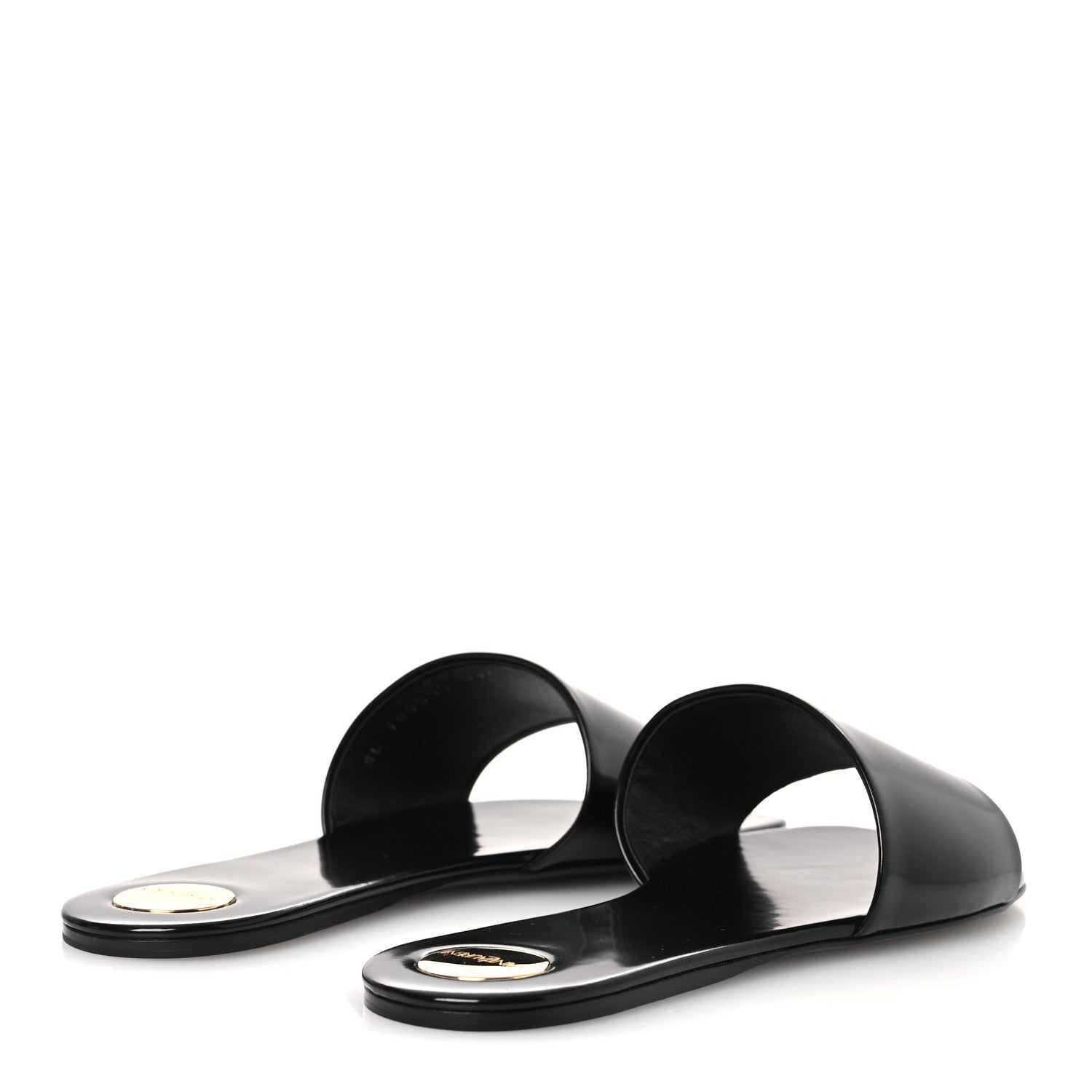 Saint Laurent Patent Calfskin Carlyle Slide Sandals 38.5 Black 5 of 11