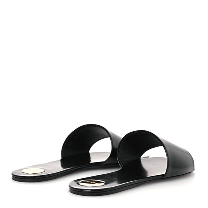 Saint Laurent Patent Calfskin Carlyle Slide Sandals 38.5 Black 5 of 11
