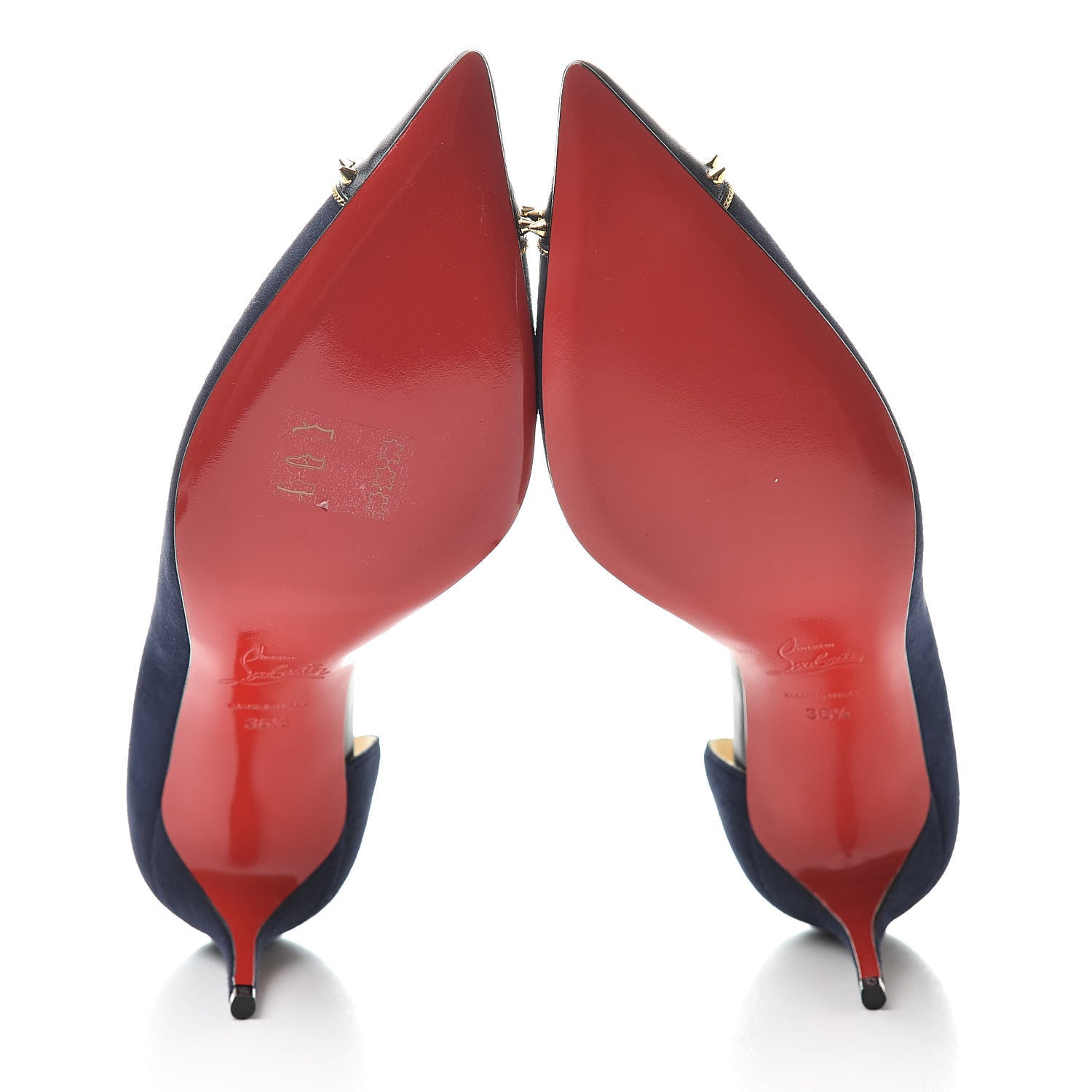 Christian Louboutin Suede Kid Culturella 70 Pumps 36.5 Nuit Gold 5 of 9