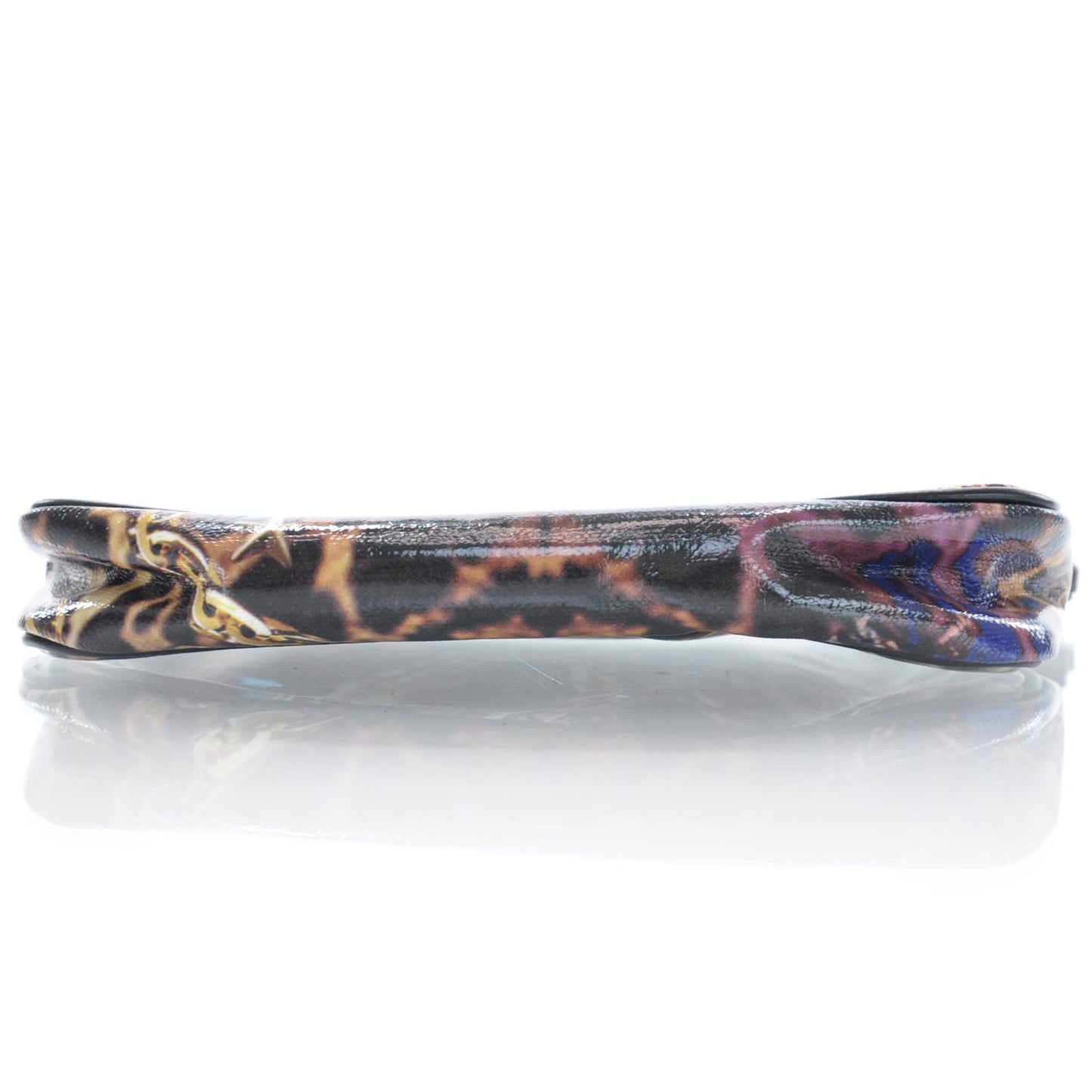 Glazed Canvas Scarlet Animal Print Clutch
