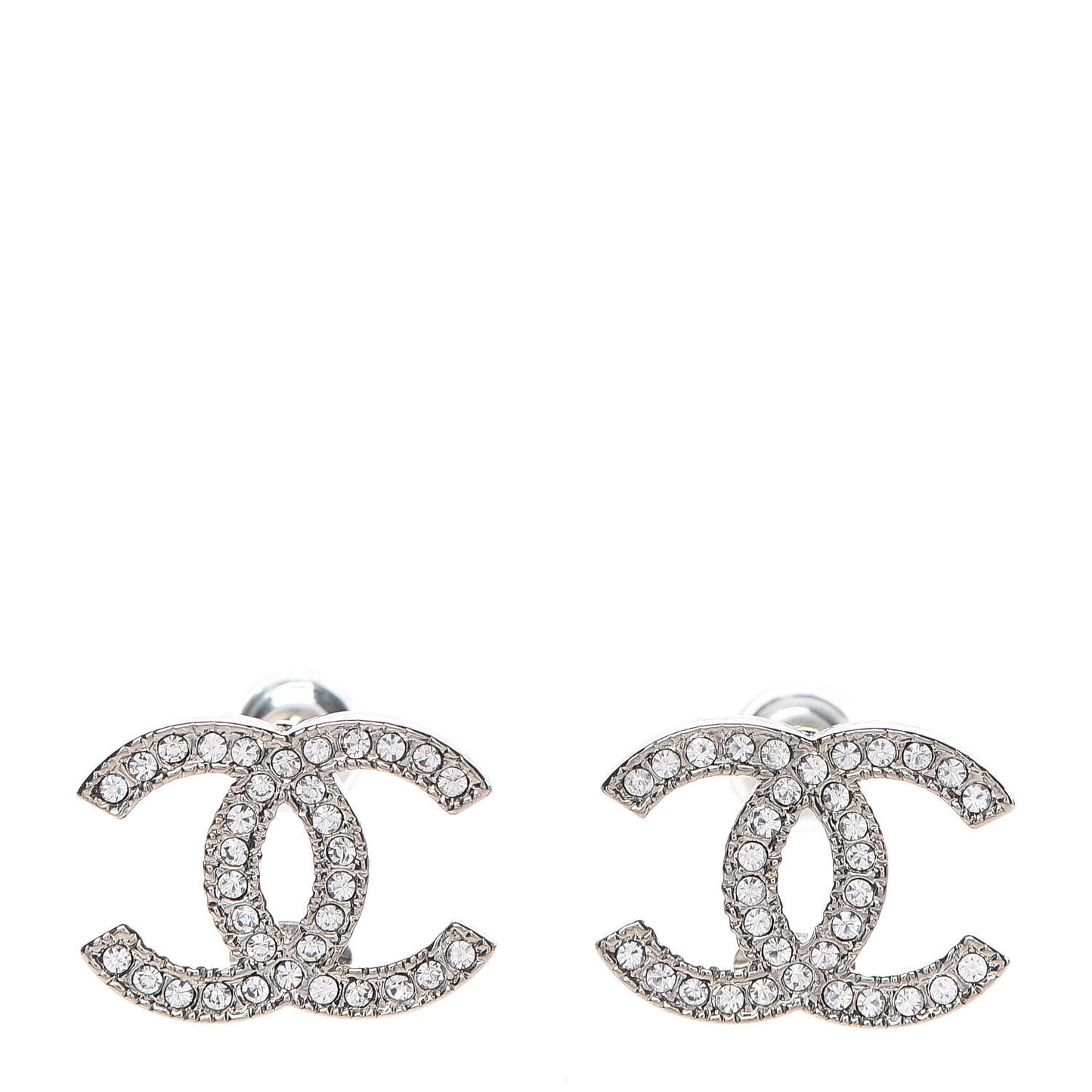 Crystal CC Earrings Silver