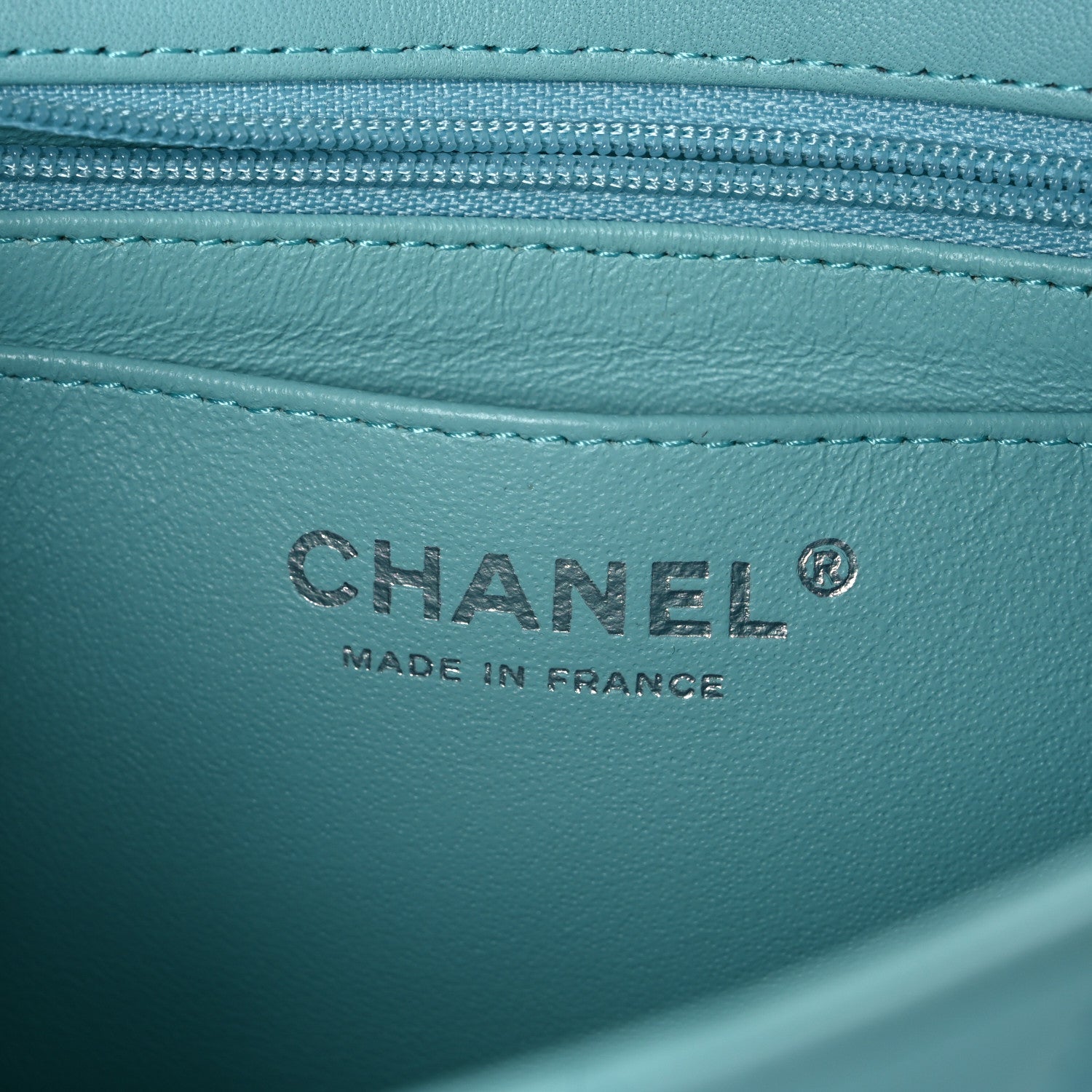 Chanel Lambskin Quilted Mini Rectangular Flap Light Blue 6 of 10