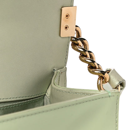 Chanel Patent Calfskin Quilted Medium Boy Flap Light Green 12 of 14