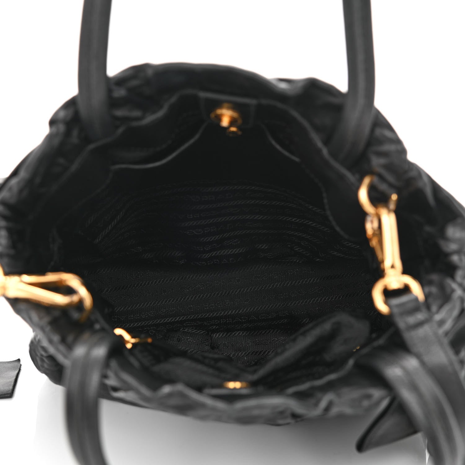 Prada Nappa Antique Bow Tote Black 4 of 9
