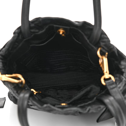 Prada Nappa Antique Bow Tote Black 4 of 9