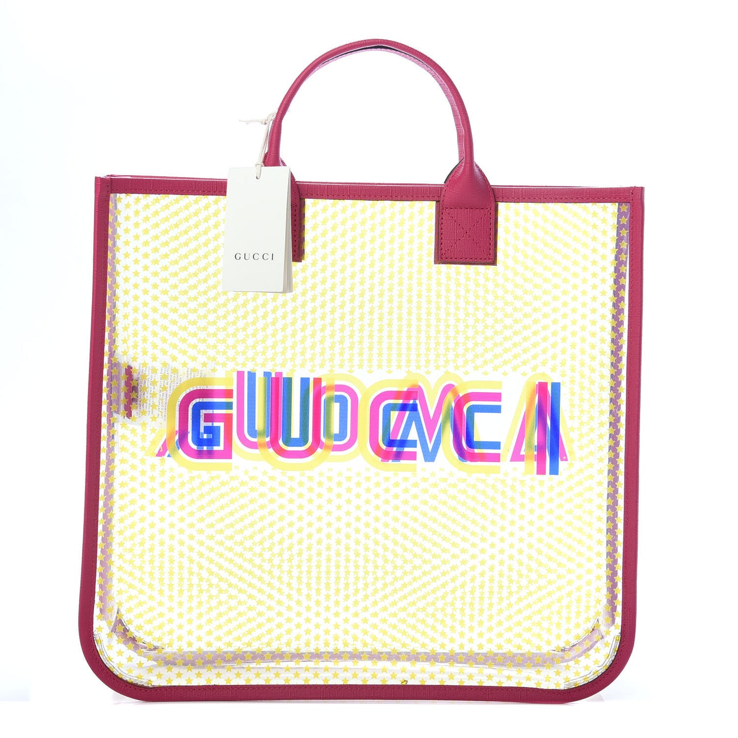 Vinyl Gucci Amour Stars Childrens Tote Multicolor Glass Bright Fuxia