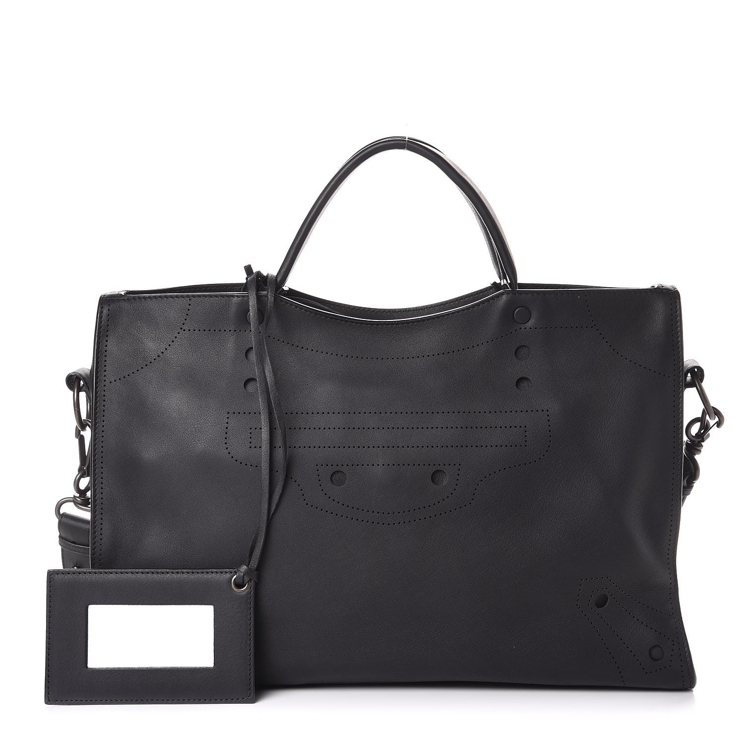 Balenciaga Veau Soyeux Perforated Blackout Hardware City Black 1 of 7