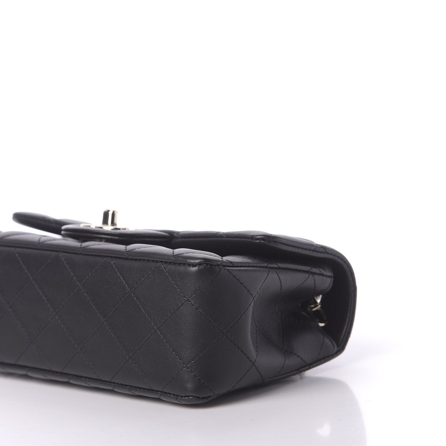 Lambskin Quilted Mini Rectangular Flap Black
