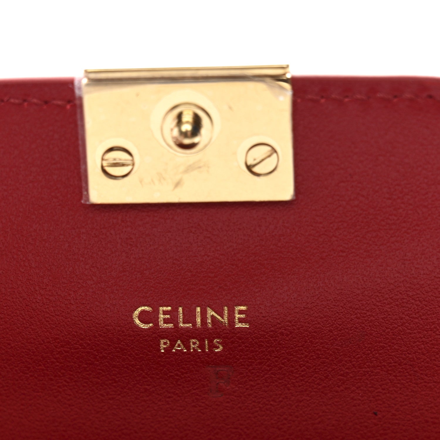 Celine Shiny Smooth Calfskin C Wallet On Chain Bag Red 6 of 11