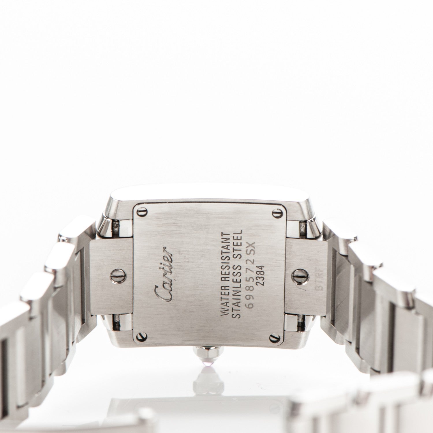 Cartier Stainless Steel Pink Mother of Pearl 20mm Tank Francaise Quartz Watch 4 of 7