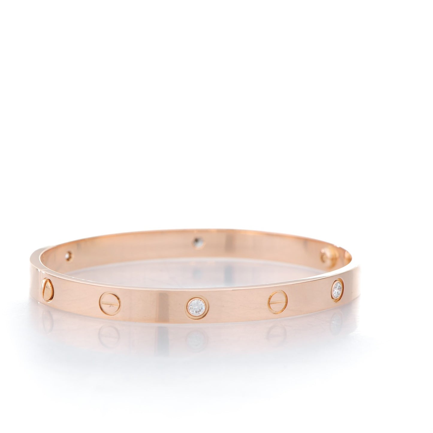 18K Pink Gold 4 Diamond LOVE Bracelet 18