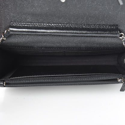 Chanel Iridescent Caviar Quilted Wallet On Chain WOC Black 5 of 14