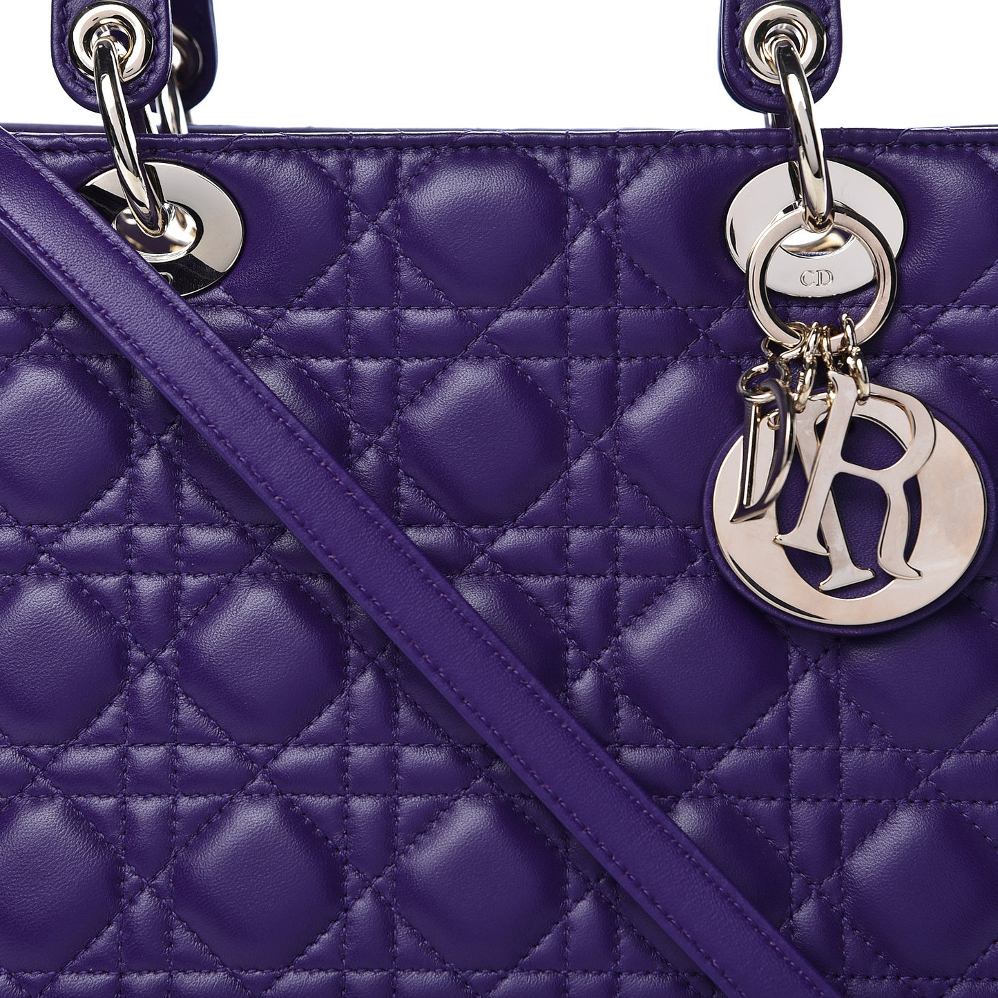 Lambskin Cannage Large Lady Dior Purple