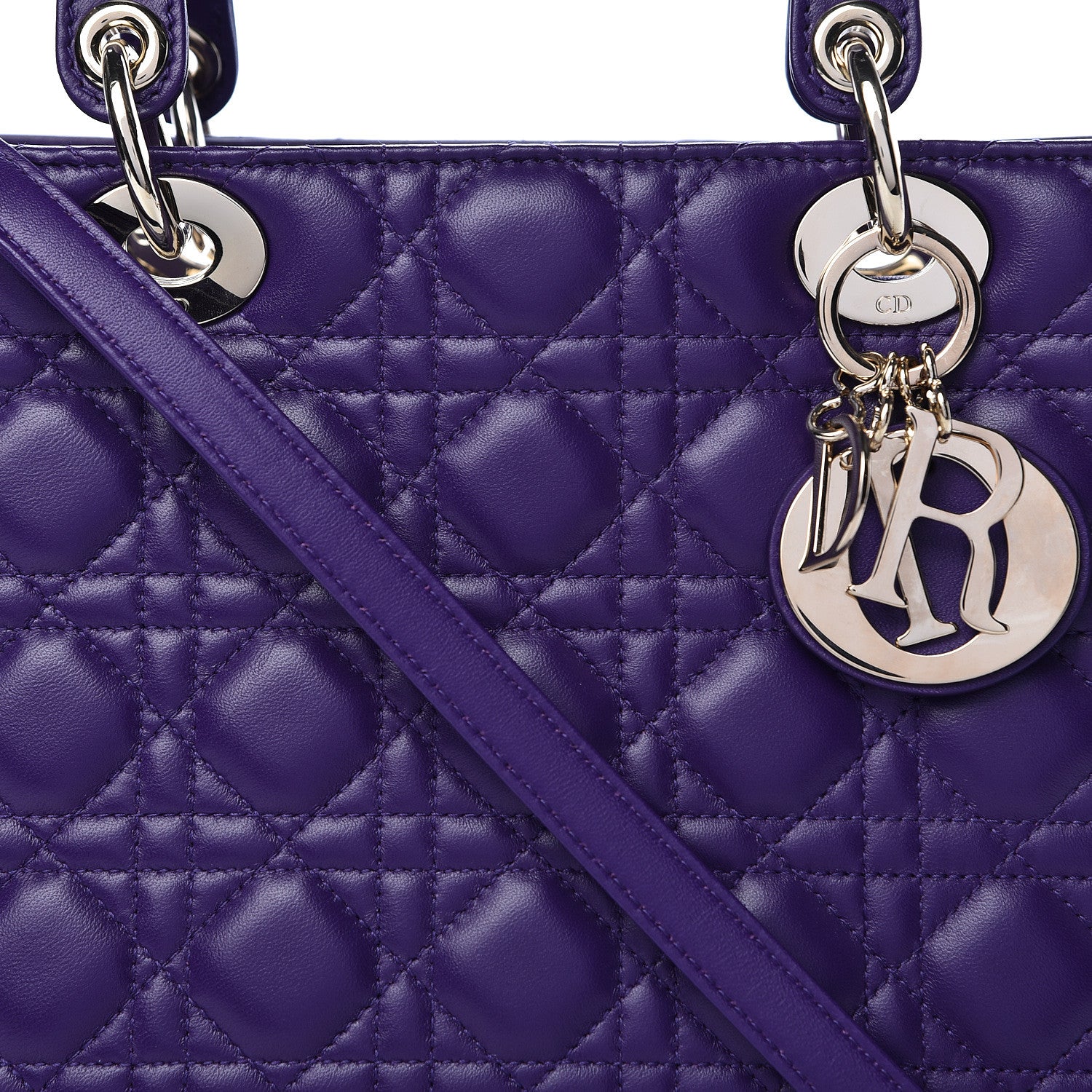 Christian Dior Lambskin Cannage Large Lady Dior Purple 8 of 12