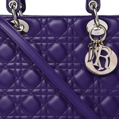 Christian Dior Lambskin Cannage Large Lady Dior Purple 8 of 12