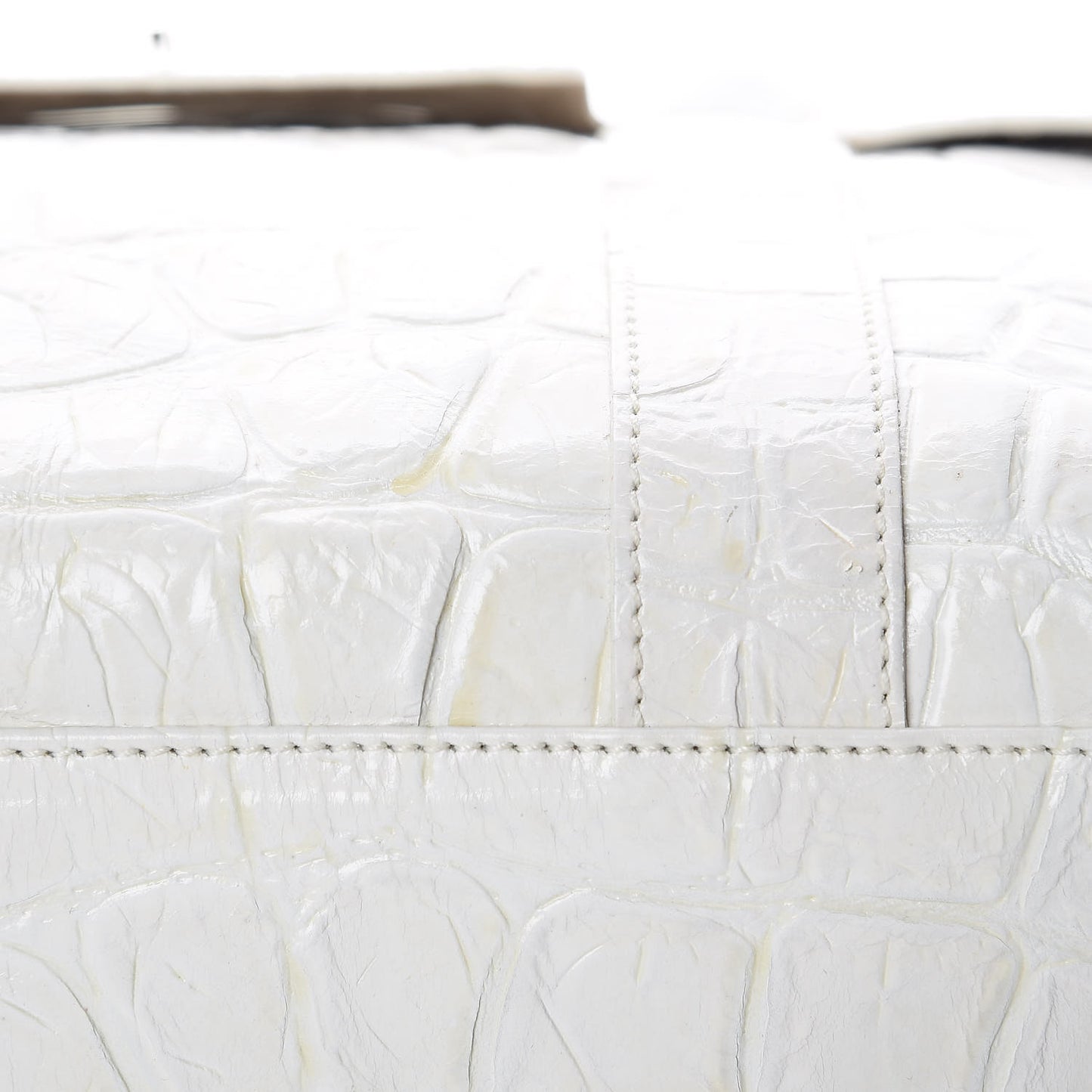 Calfskin Crocodile Embossed Bayswater White