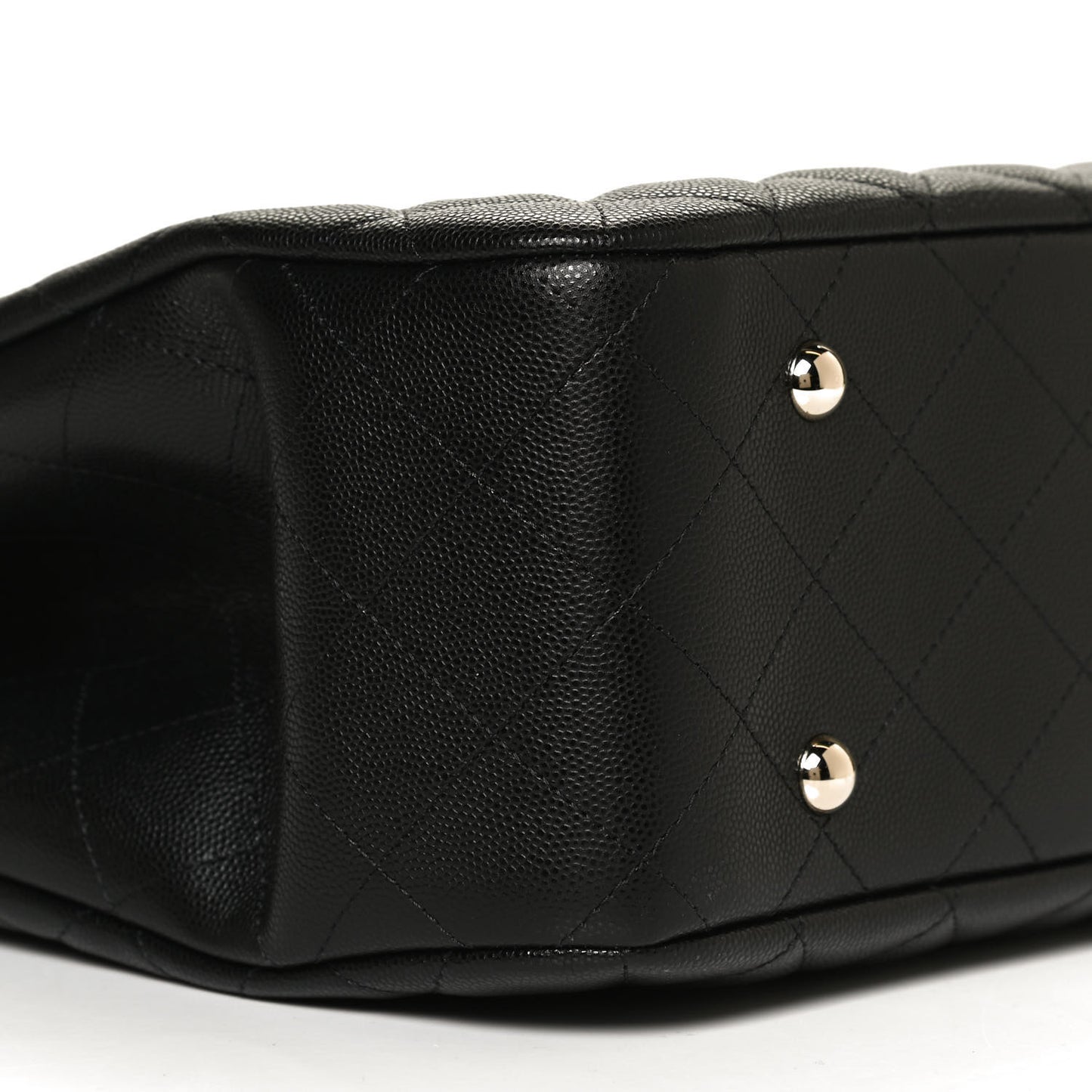 Caviar Quilted Large Shopping Tote Black