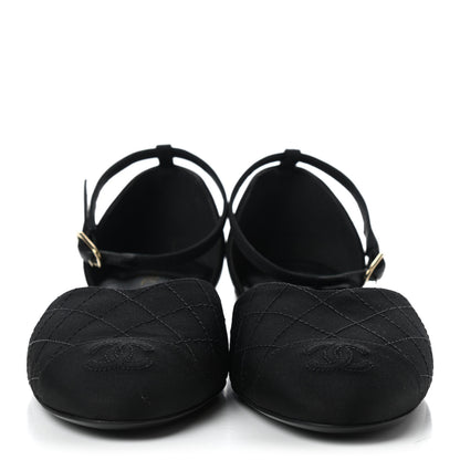 Chanel Grosgrain Cap Toe CC Ankle Strap Sandals 40 Black 2 of 8