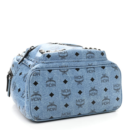 MCM Visetos Studded Small Stark M Backpack Blue 4 of 10