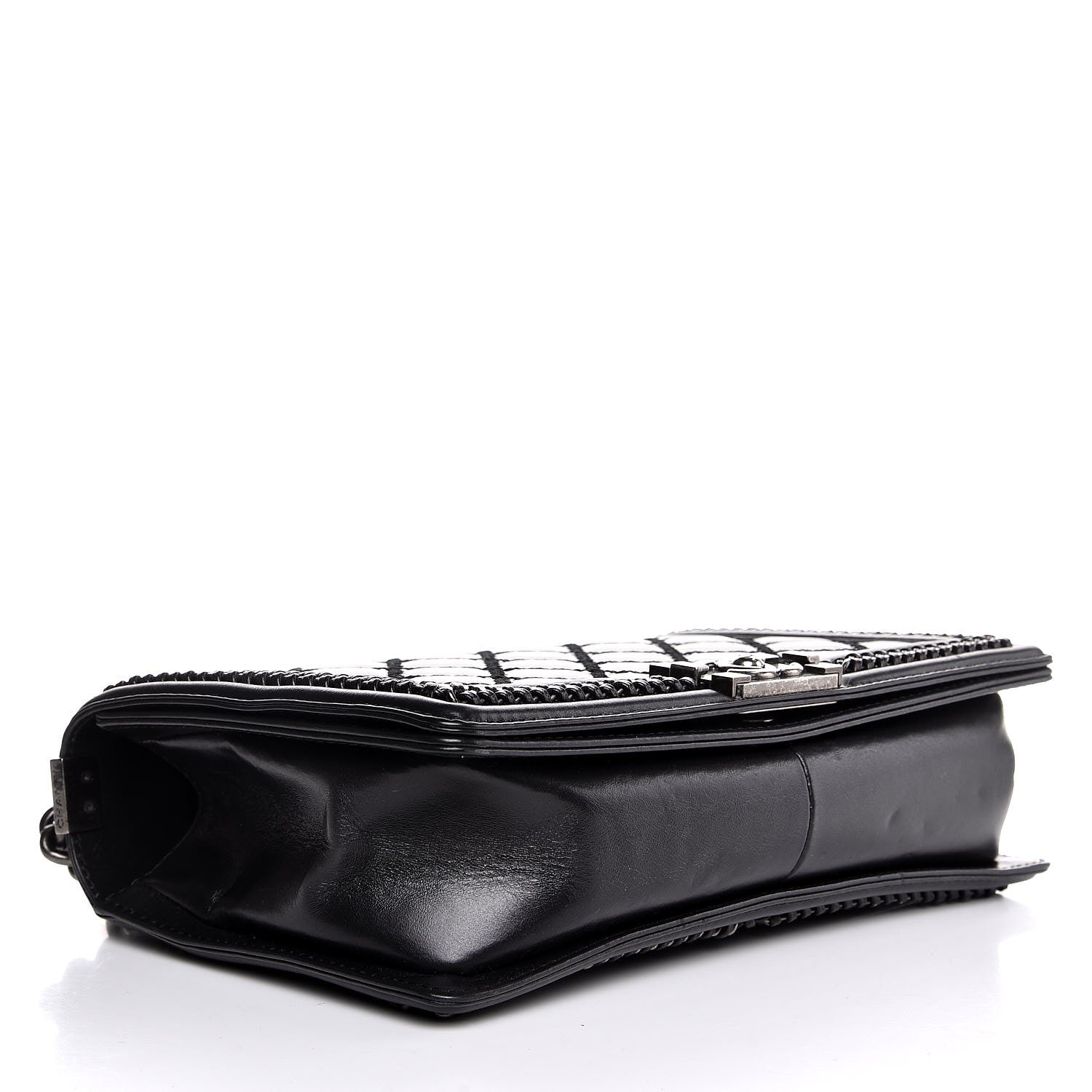Chanel Calfskin Quilted New Medium Boy Top Handle Flap Black 5 of 11