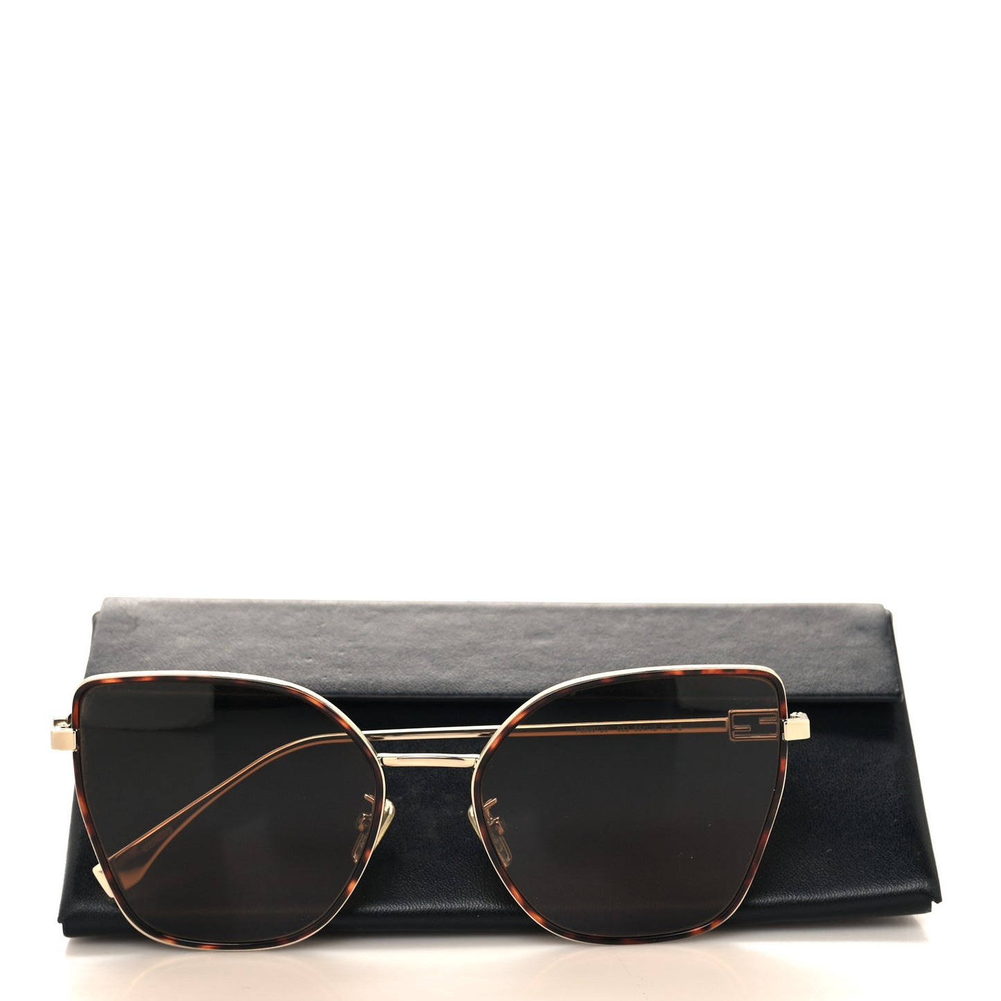 Metal Fendi Forever Sunglasses FE50012U Gold Brown