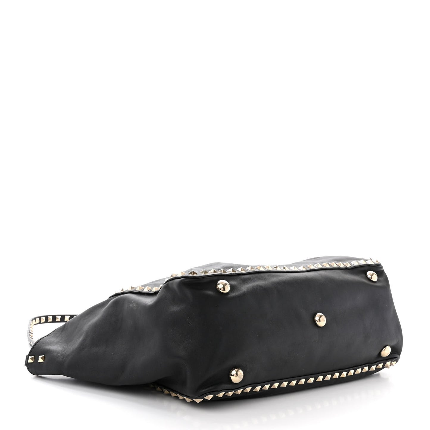 Vitello Medium Rockstud Tote Black