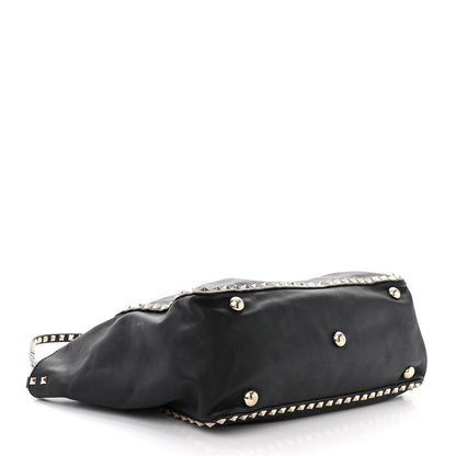 Valentino Garavani Vitello Medium Rockstud Tote Black 4 of 16