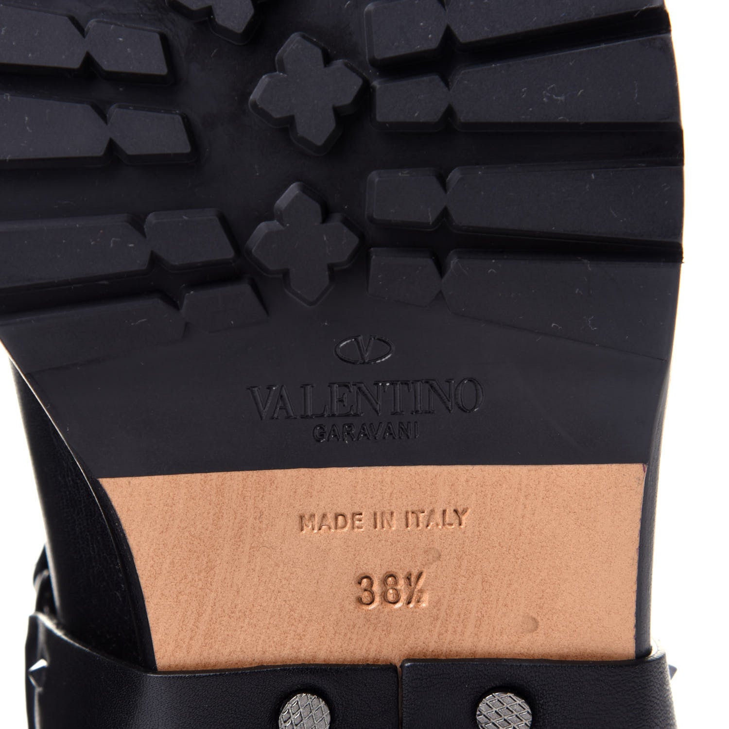 Valentino Garavani Calfskin Crackled Lambskin Rockstud Spike 20mm Biker Boots 38.5 Black 8 of 11
