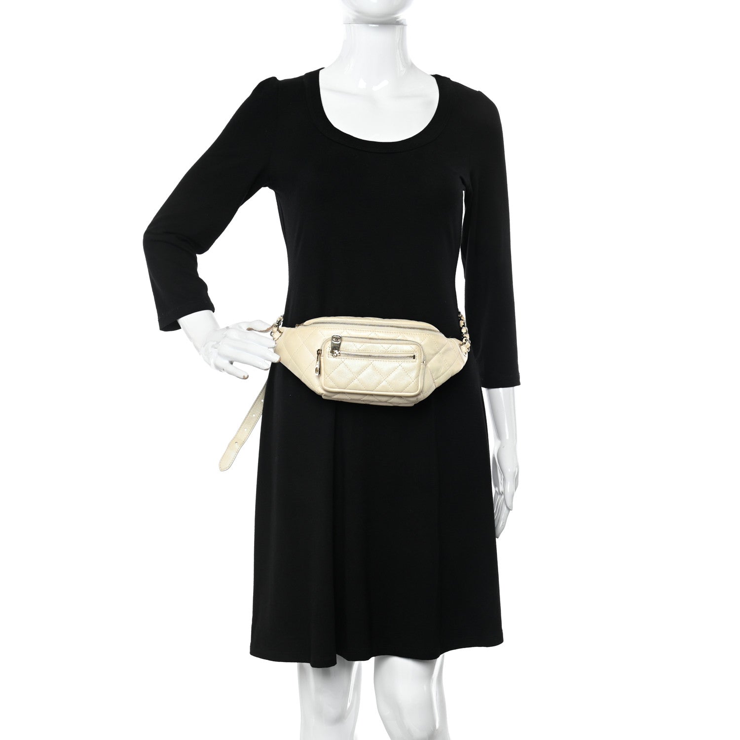 Chanel Calfskin Quilted All About Waist Belt Bag White 2 of 13