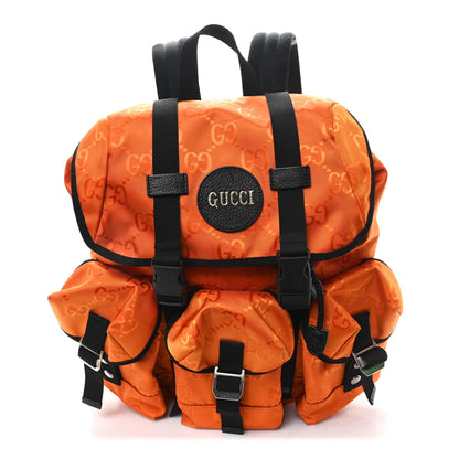 Gucci Econyl Nylon Monogram Off The Grid Utility Pocket Backpack Carrot Orange Black 1 of 10