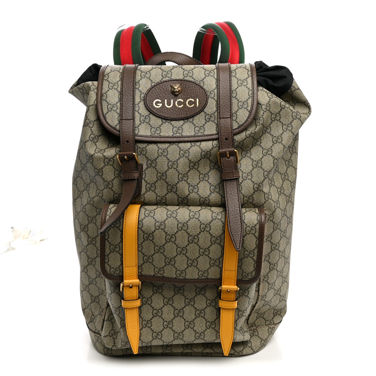 Soft GG Supreme Monogram Neo Vintage Double Buckle Backpack Beige New Acero Crop