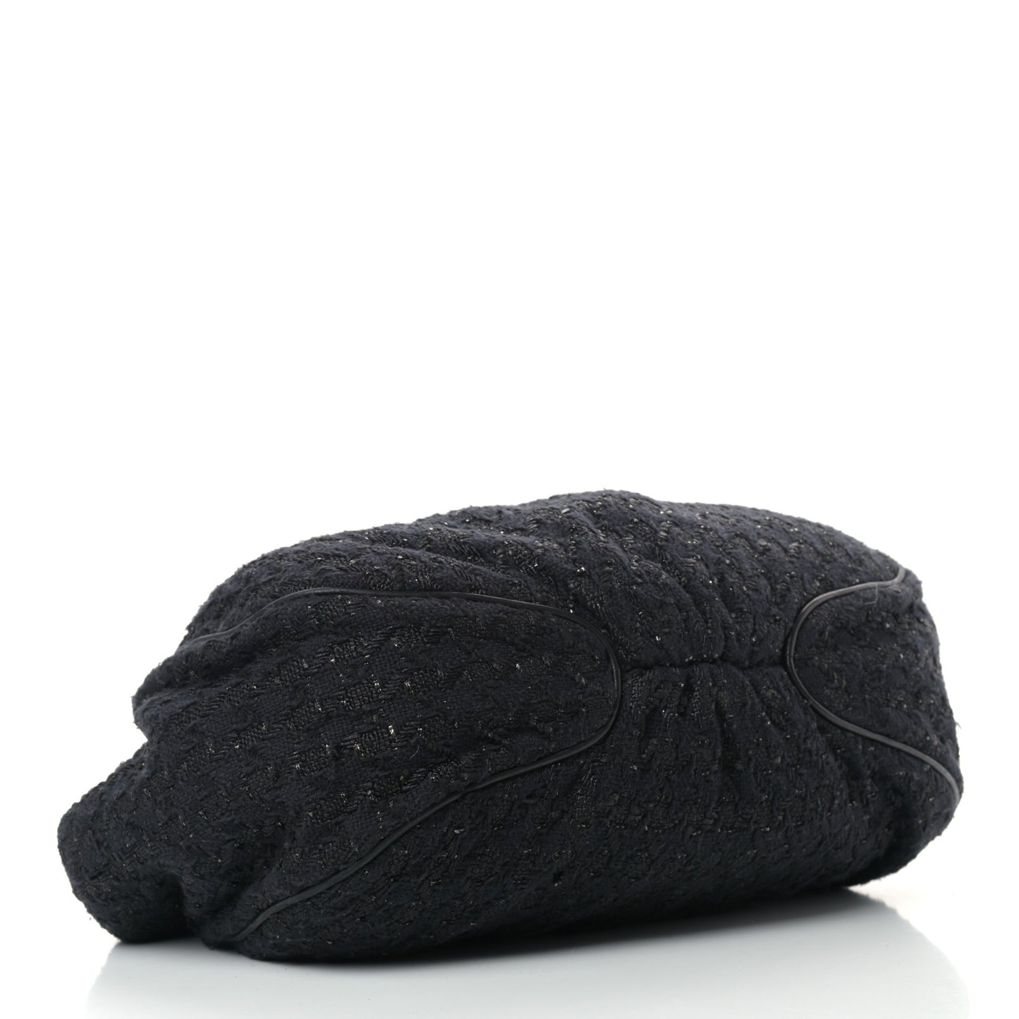 Tweed Boucle Knitting Bag Black