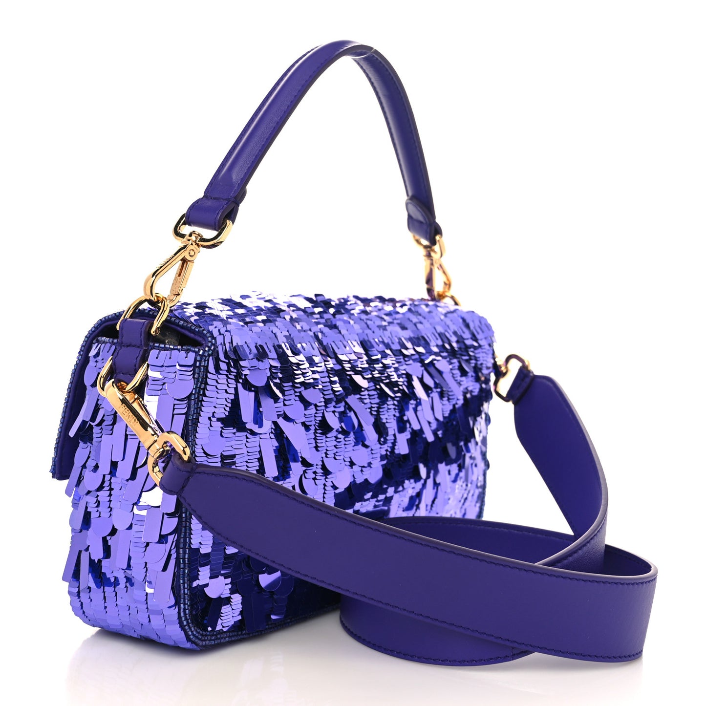 Sequin Paillettes Shiny Nappa Sex and the City Baguette Viola Purple Rain