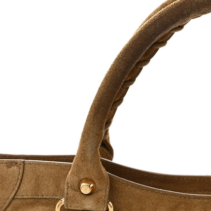 Balenciaga Baby Daim Suede Gold Metallic Edge Hardware City Beige Latte 13 of 14